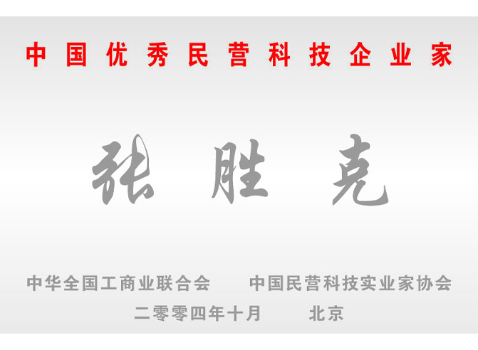 中国优秀民营科技企业家